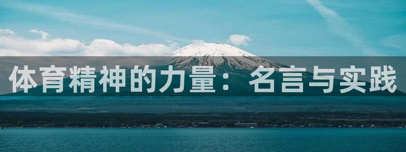 注册MK体育官方正版app：体育精神的力量：名言与实践