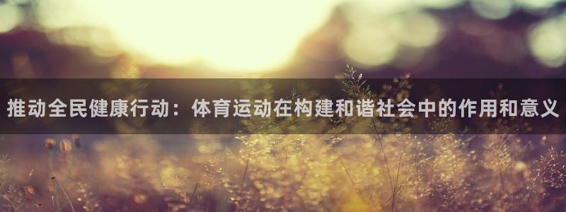 MK体育官方正版app官方：推动全民健康行动：体育运